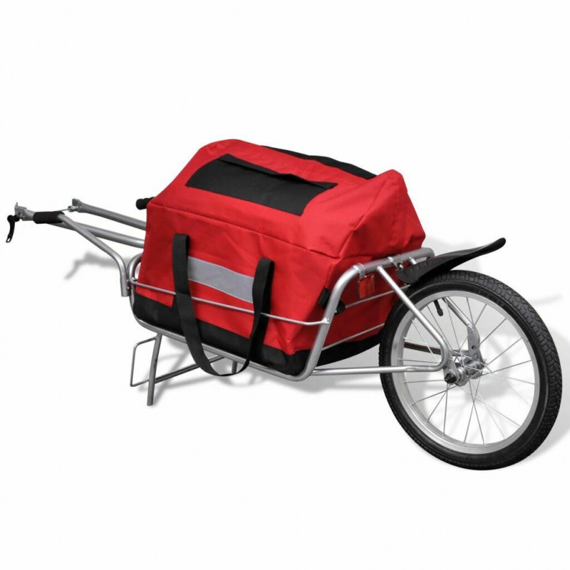 Remorque de bicyclette Remorque pour Vélo 130 x 73 x 48,5 cm- chariot à  main Chariot de Transport - 130x73x48,5 cm Acier Noir